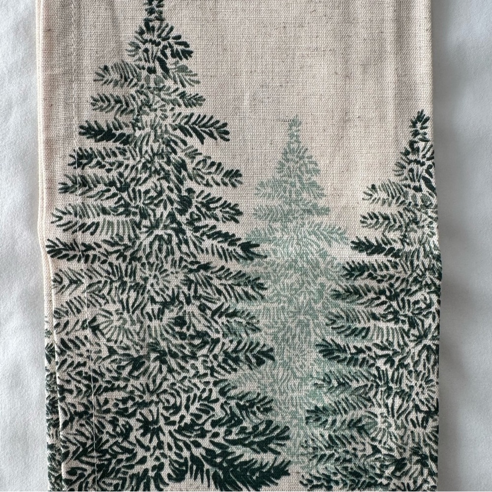 Threshold Green and Cream Kitchen Towel